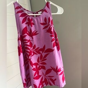 Pink and red tank with flower detail